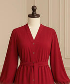 3 Layer Front open Deep Crimson Red