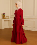 3 Layer Front open Deep Crimson Red