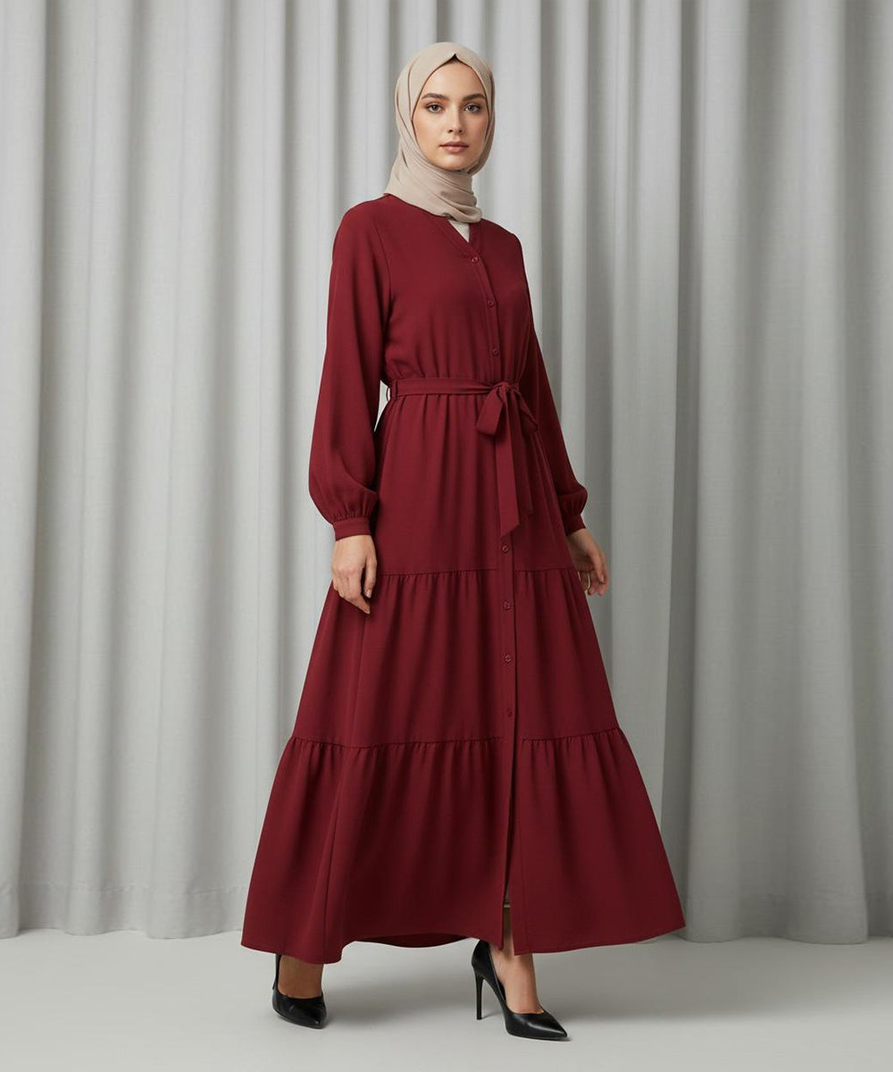 3 Layer Front open Deep Yellow and Crimson Red