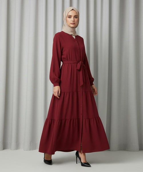 3 Layer Front open Deep Yellow and Crimson Red