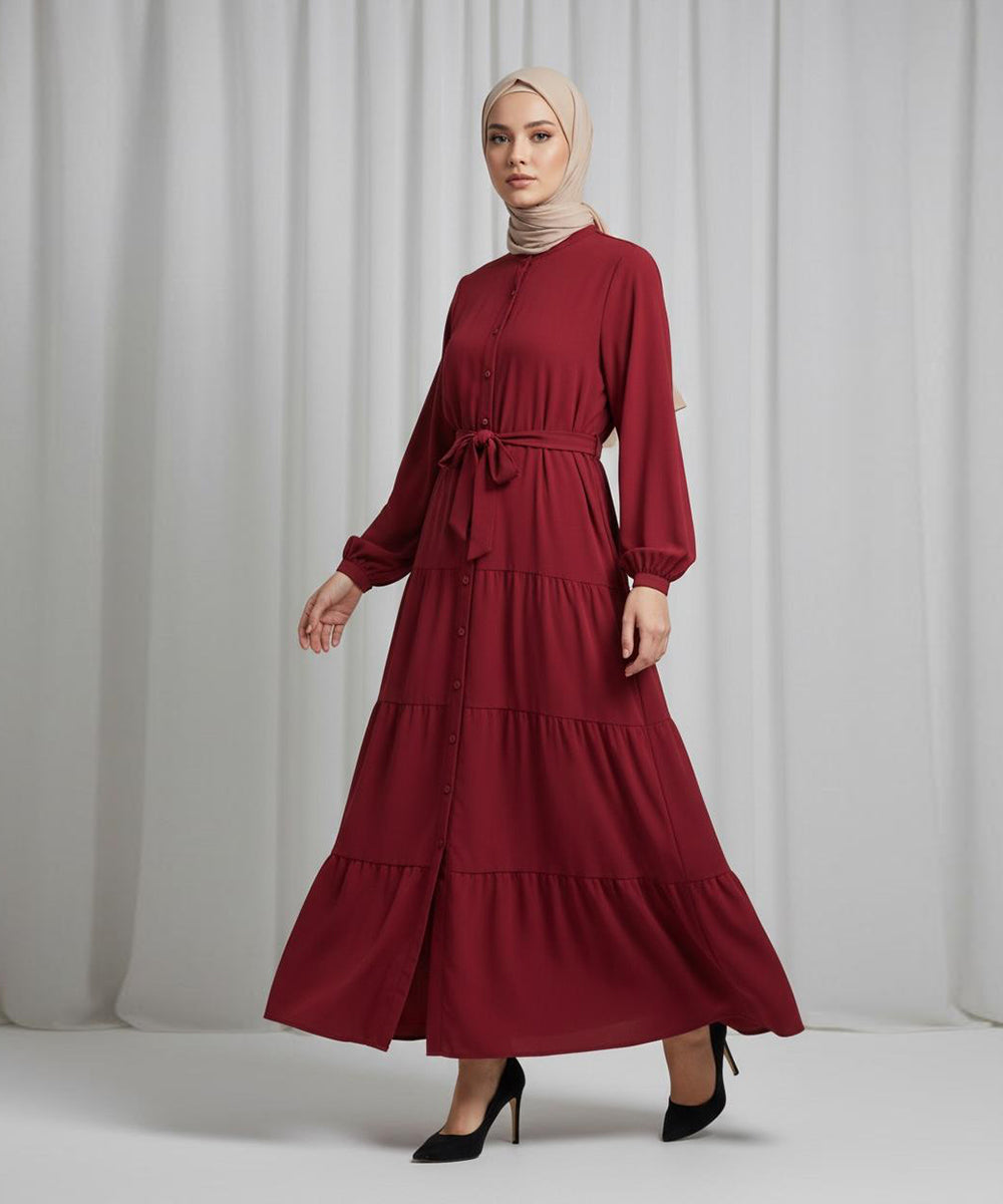 3 Layer Front open Deep Yellow and Crimson Red