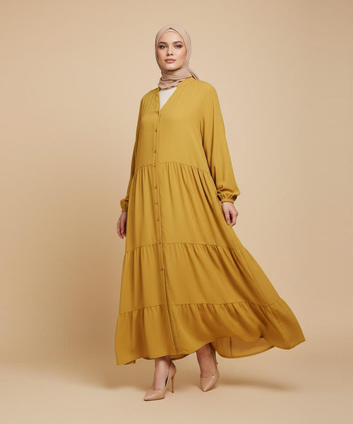 3 Layer Front open Deep Yellow and Crimson Red