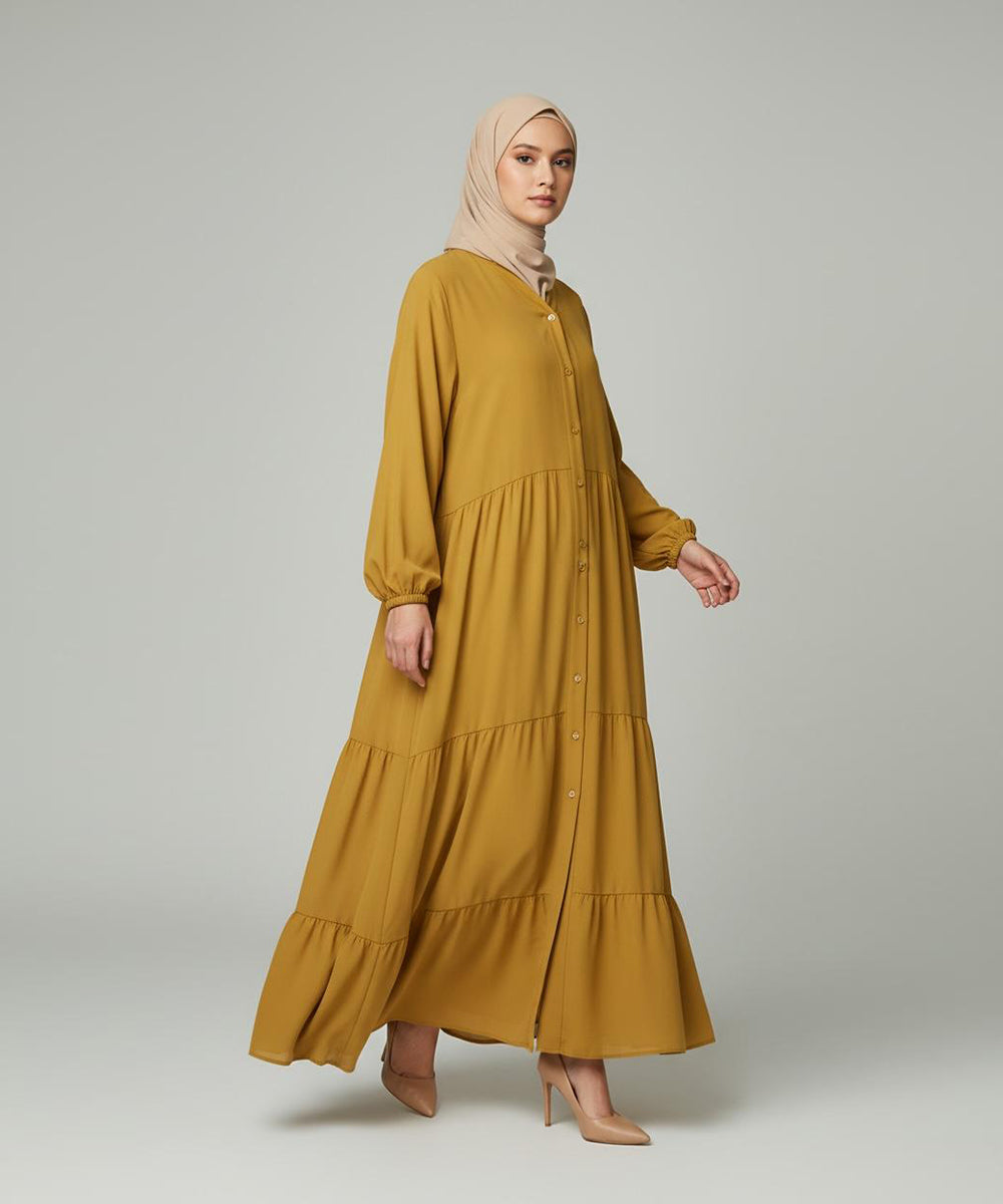 3 Layer Front open Deep Yellow and Crimson Red