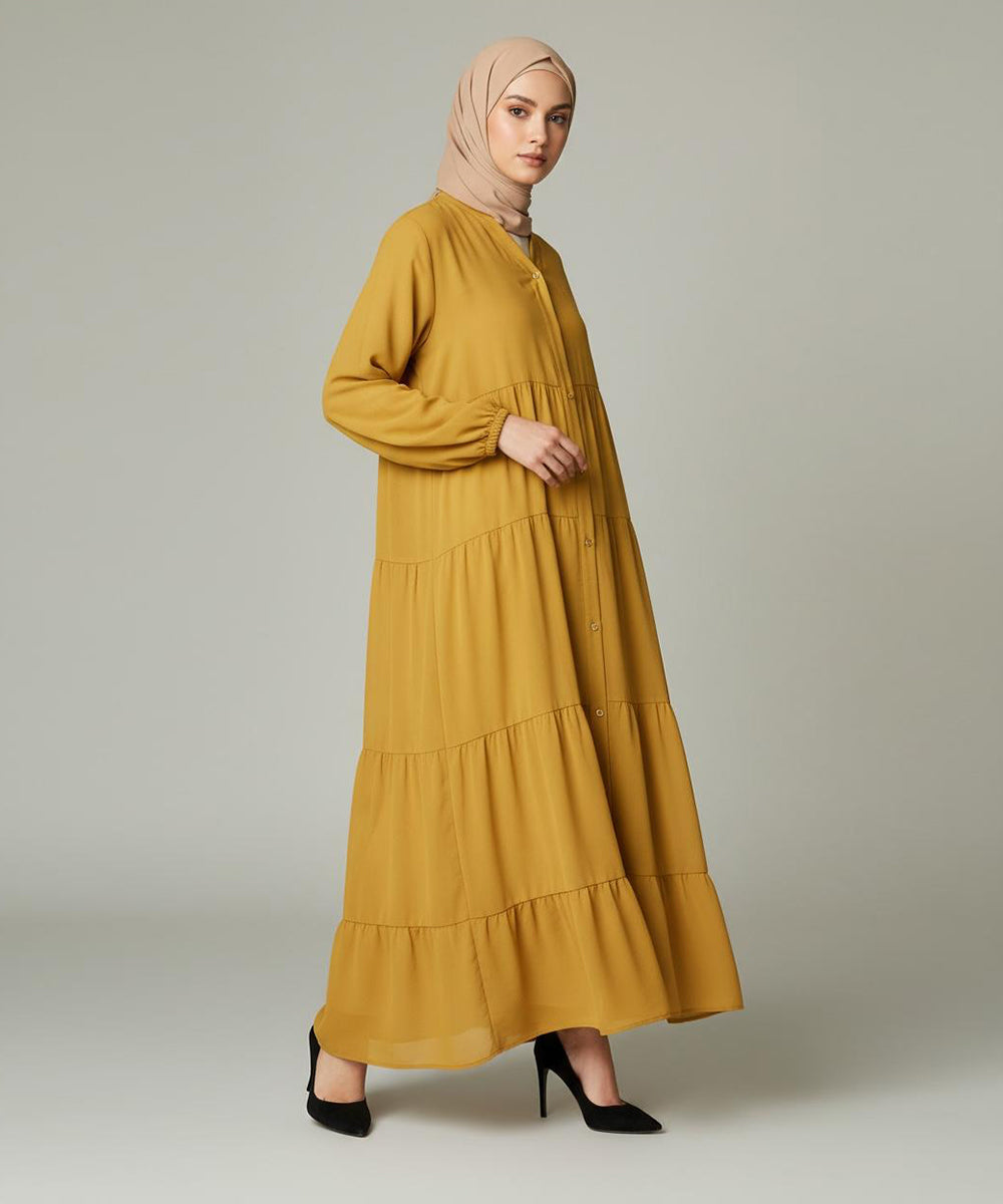 3 Layer Front open Deep Yellow and Crimson Red