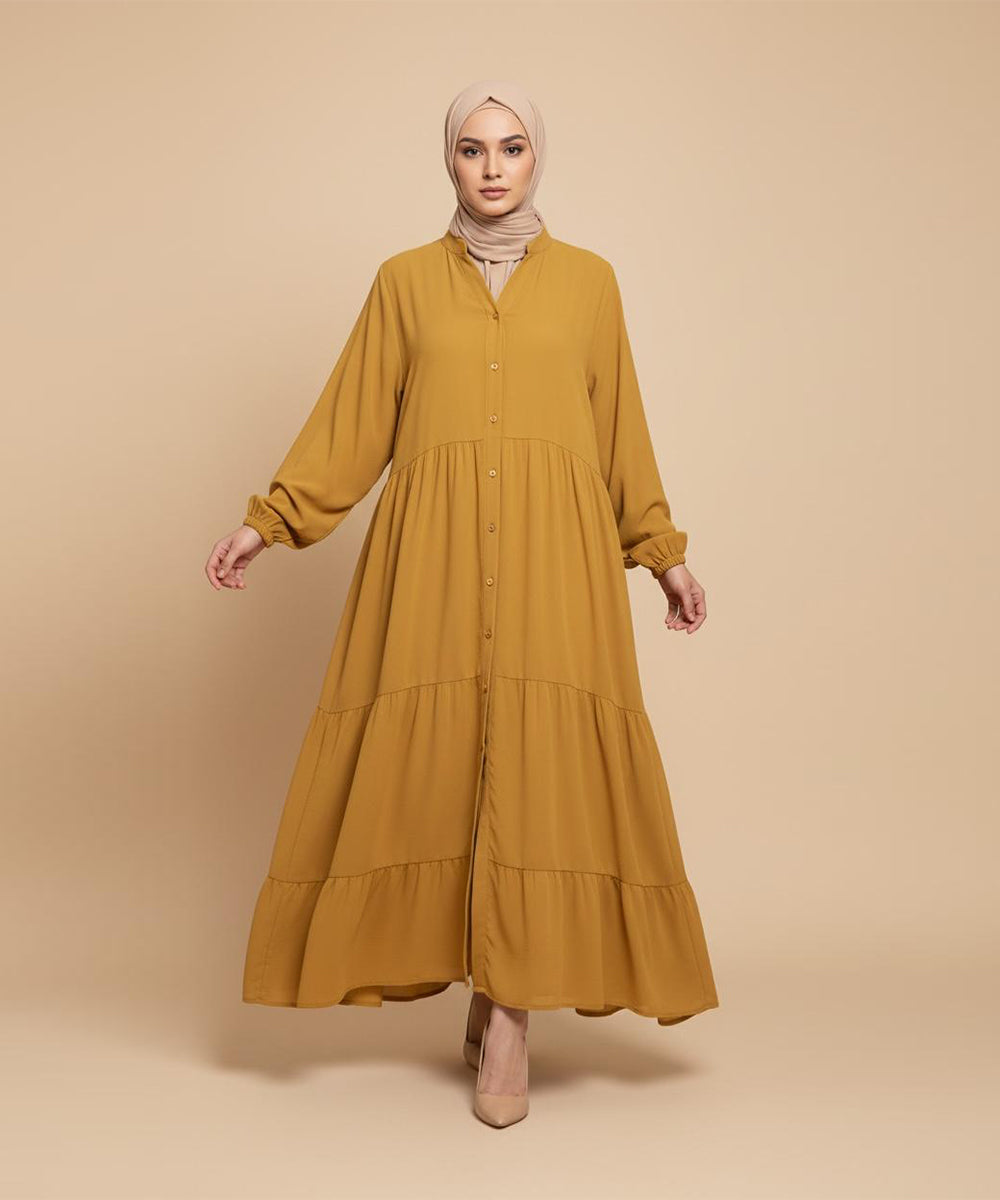 3 Layer Front open Deep Yellow and Crimson Red