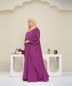 A Cut Elegant Abaya Purple Shade Neutral & Versatile With Hijab