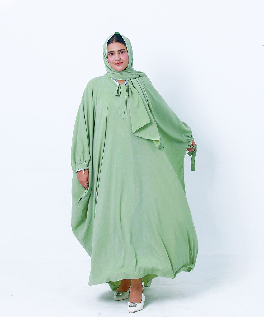 Butterfly Abaya Pista Green
