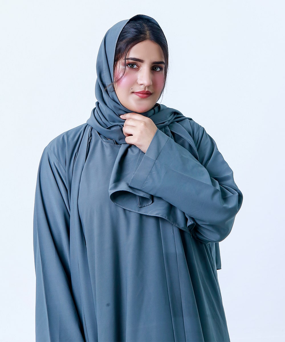 Simple Open Abaya Grey