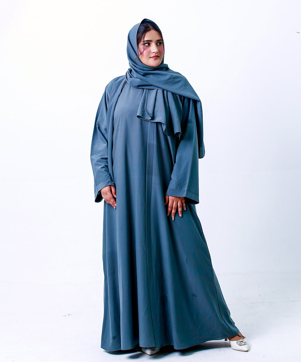 Simple Open Abaya Grey