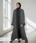 Elegant Long Open Abaya With Hijab & Niqab Black and White