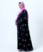 Embroidered Abaya Product Black & Pink