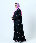 Embroidered Abaya Product Black & Pink