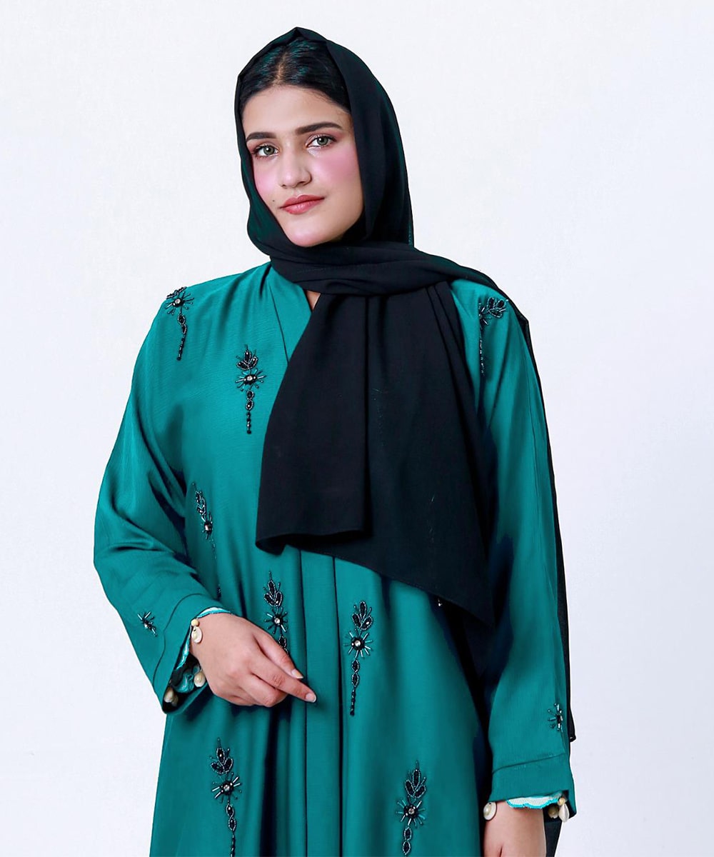 Embroidered Abaya Green