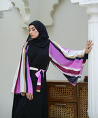 Flowy Elegant Cut Moderate Abaya Black With Hijab