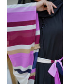 Flowy Elegant Cut Moderate Abaya Black With Hijab