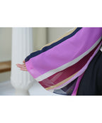 Flowy Elegant Cut Moderate Abaya Black With Hijab