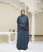 Flowy Farshi Cut Abaya Zinc With Hijab