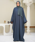 Flowy Farshi Cut Abaya Zinc With Hijab