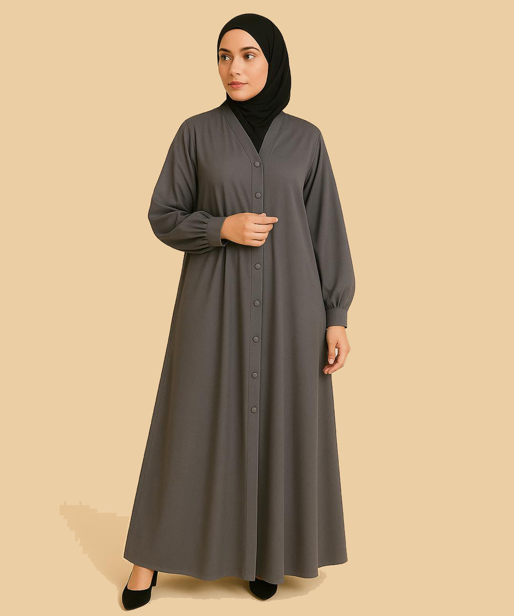 Front-Open with Button-Down Design Grey Unique & Standout Shade