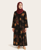 Front Open Abaya Black Original Base Not Maroon