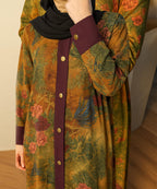 Front Open Printed Abaya
