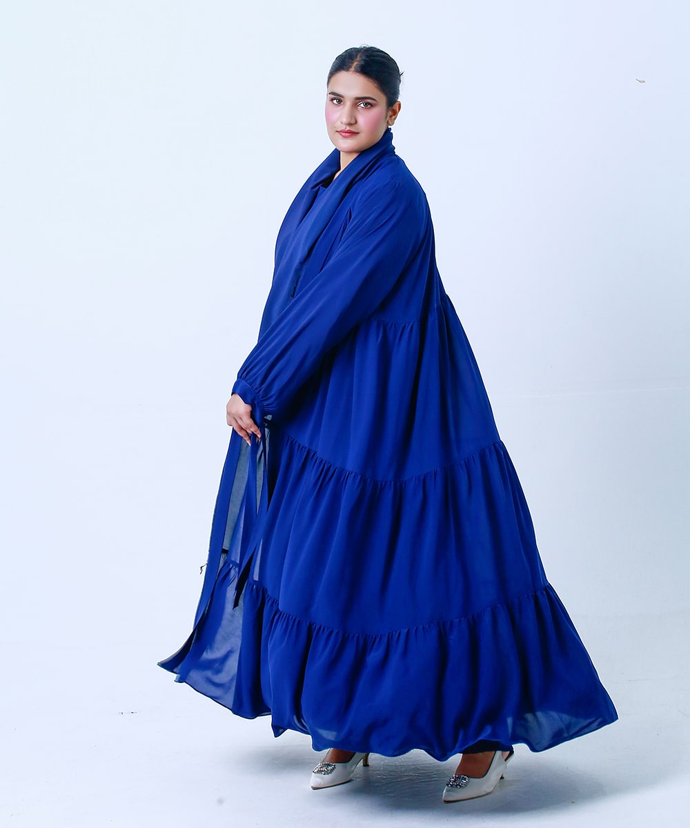 Layer Style Abaya with Hijab and Niqab Blue