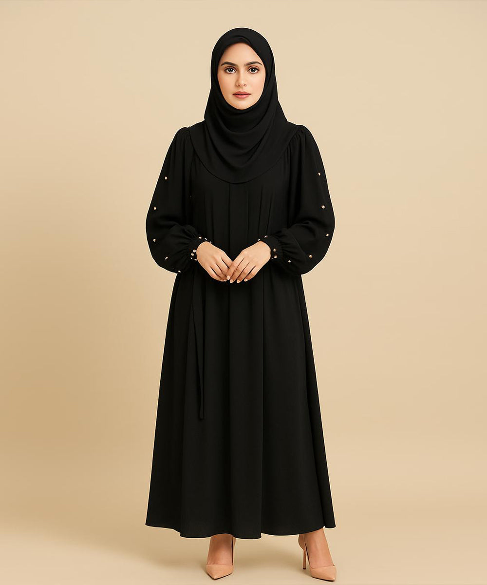 Noor Pearl Abaya Black with Stoler & Niqab