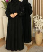 Noor Pearl Abaya Black with Stoler & Niqab