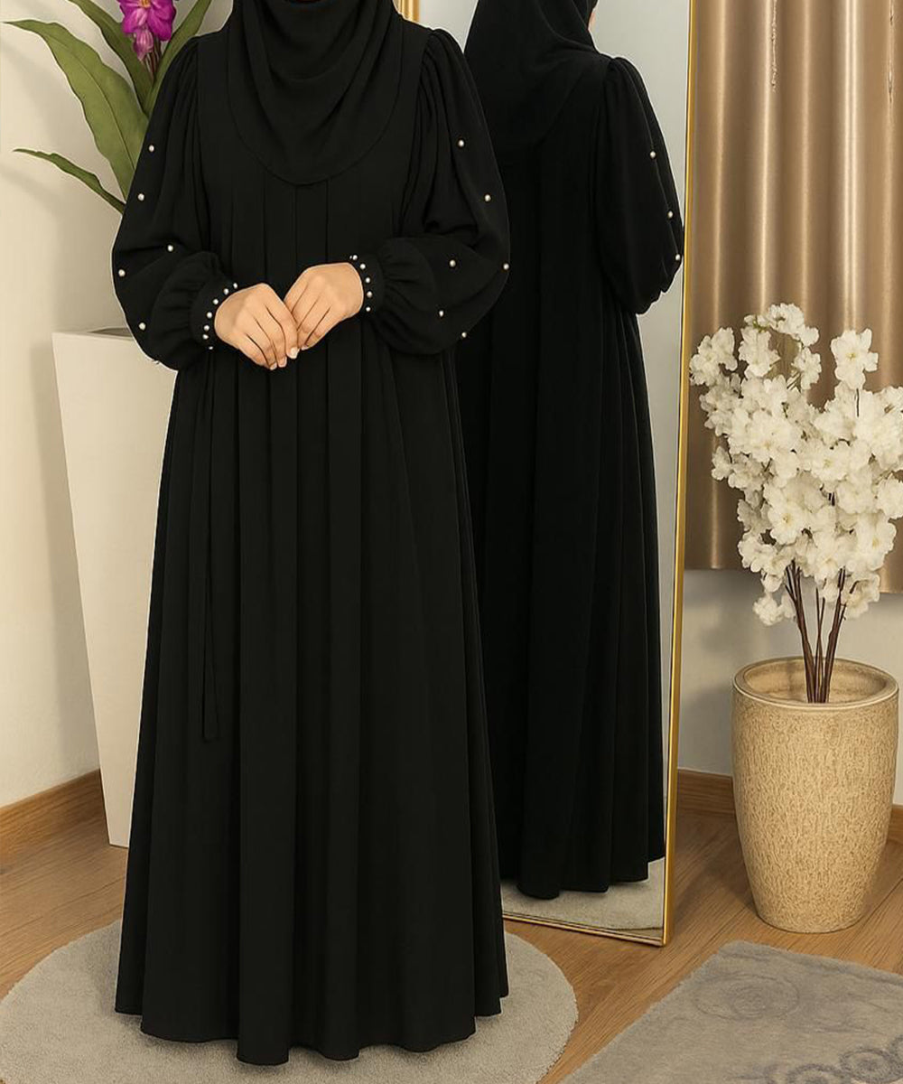 Noor Pearl Abaya Black with Stoler & Niqab