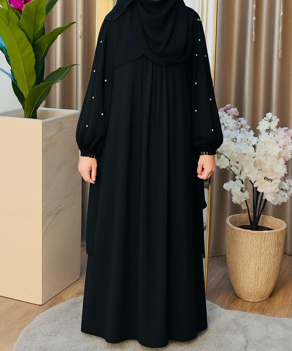 Noor Pearl Abaya Black with Stoler & Niqab