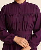 Plated Abaya with Stoller Deep Purple