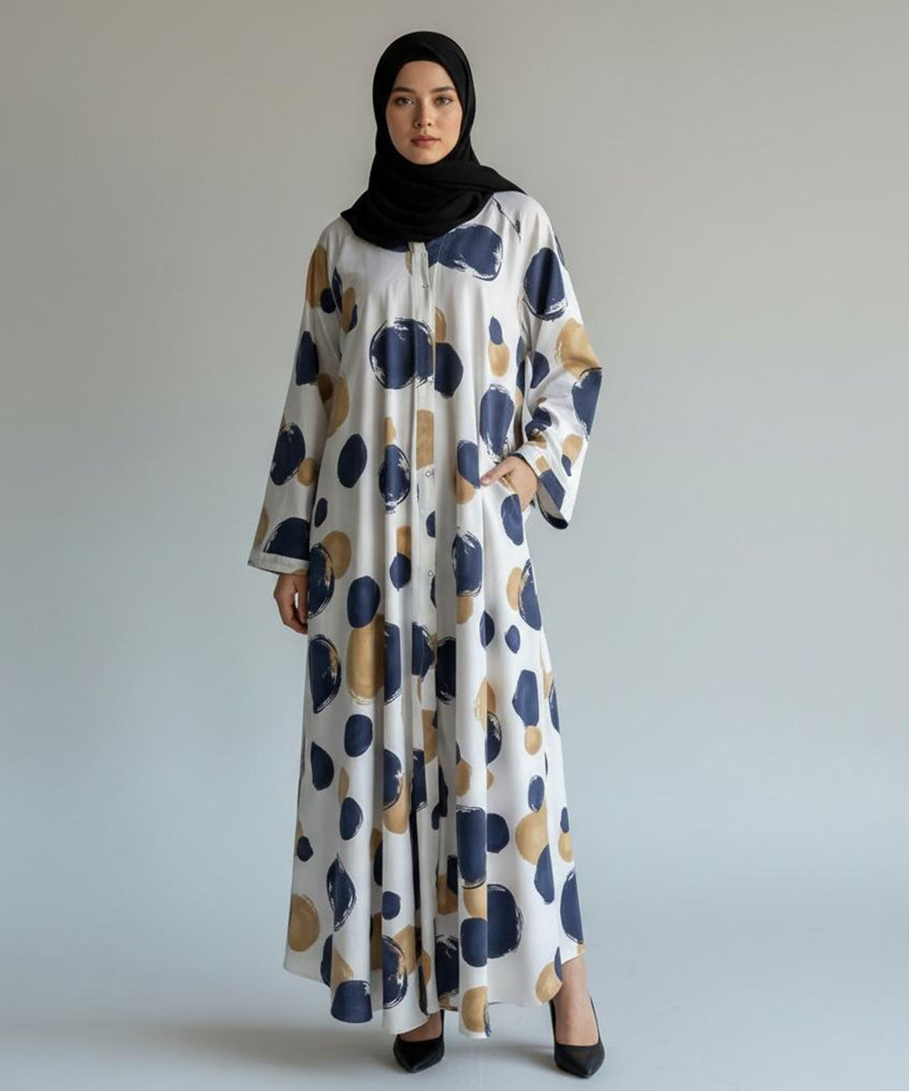 Premium Flare Abaya with Front Buttons Design