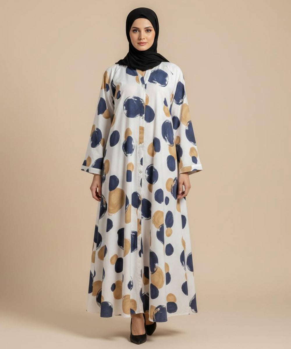 Premium Flare Abaya with Front Buttons Design