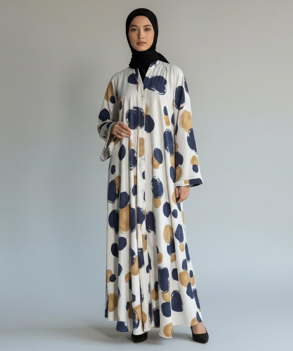 Premium Flare Abaya with Front Buttons Design