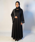 Premium Quality Embroidered Abaya Graceful Fall with Soft Fabric With Stoller Black