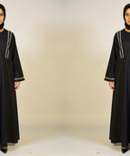 Premium Quality Embroidered Abaya Graceful Fall with Soft Fabric With Stoller Black