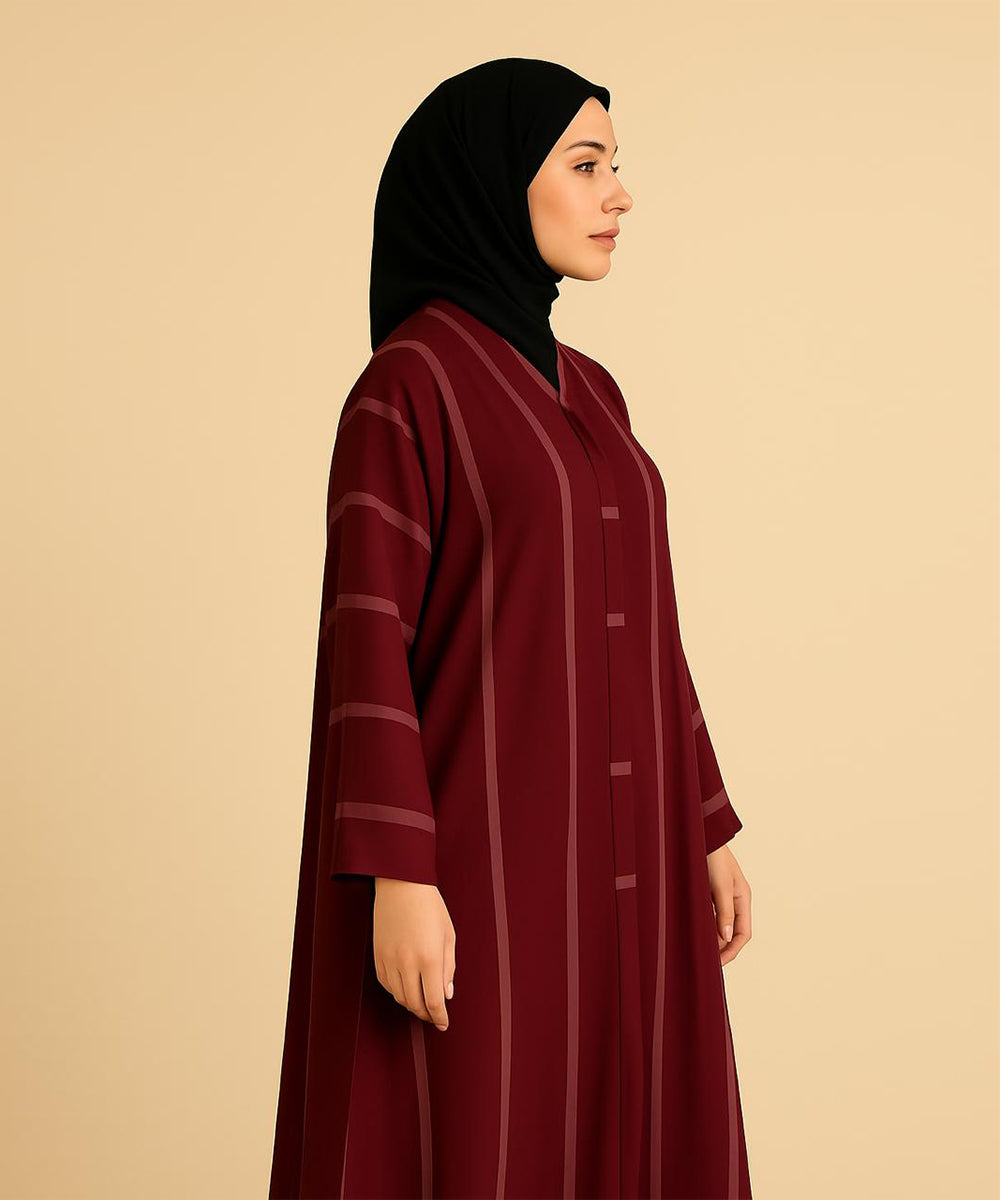 Simple Abaya Deep Maroon