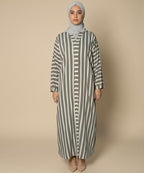 Stylish Vertical Striped Design in Elegant Grey & Off-White Tone