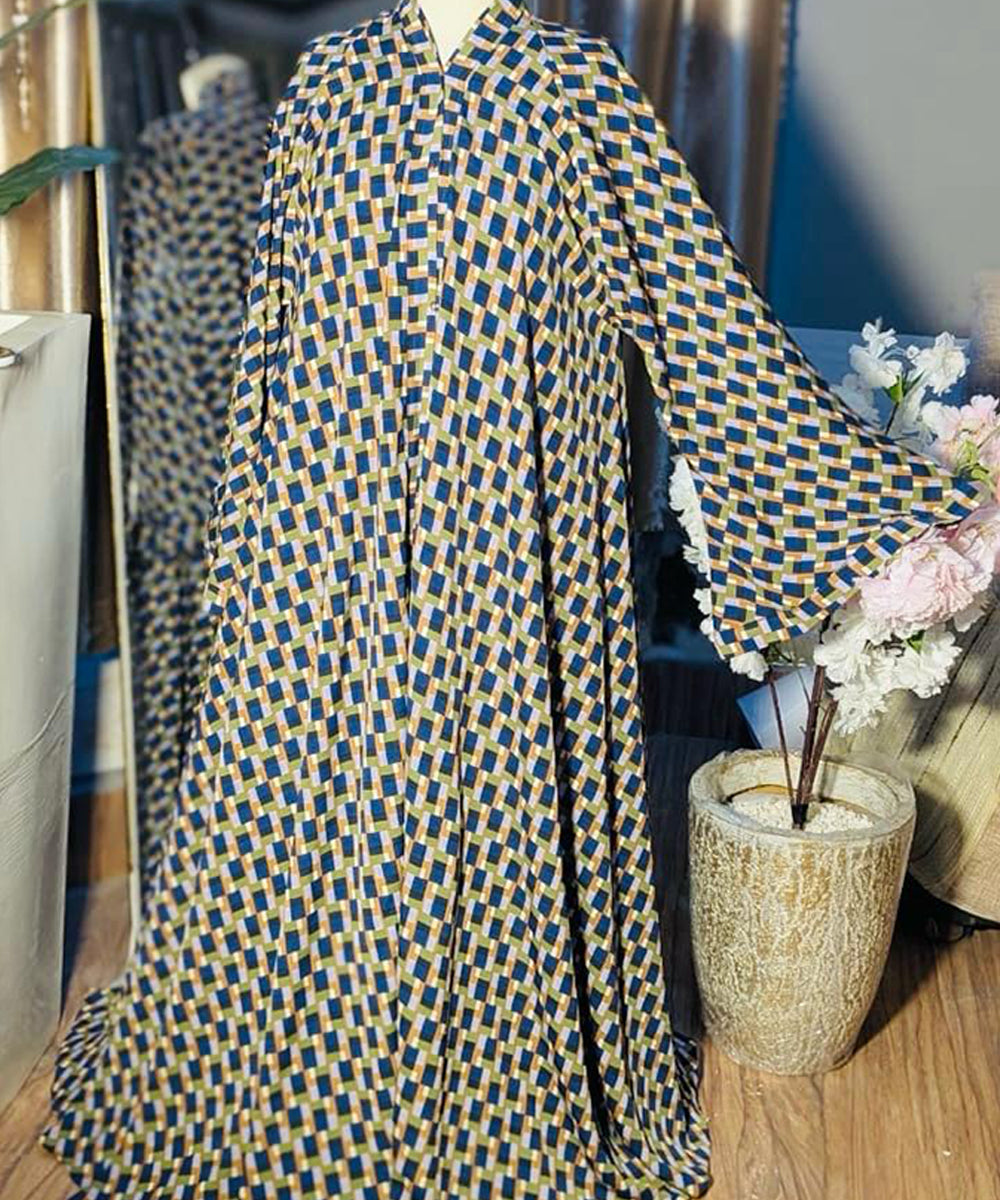 Umbrella Style Mustard, Olive Green, Navy & Lilac Blend