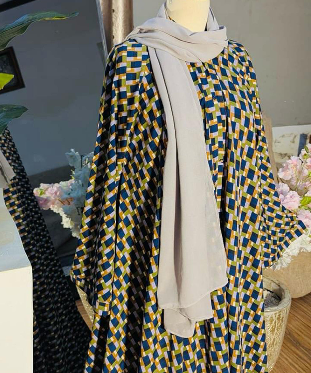 Umbrella Style Mustard, Olive Green, Navy & Lilac Blend