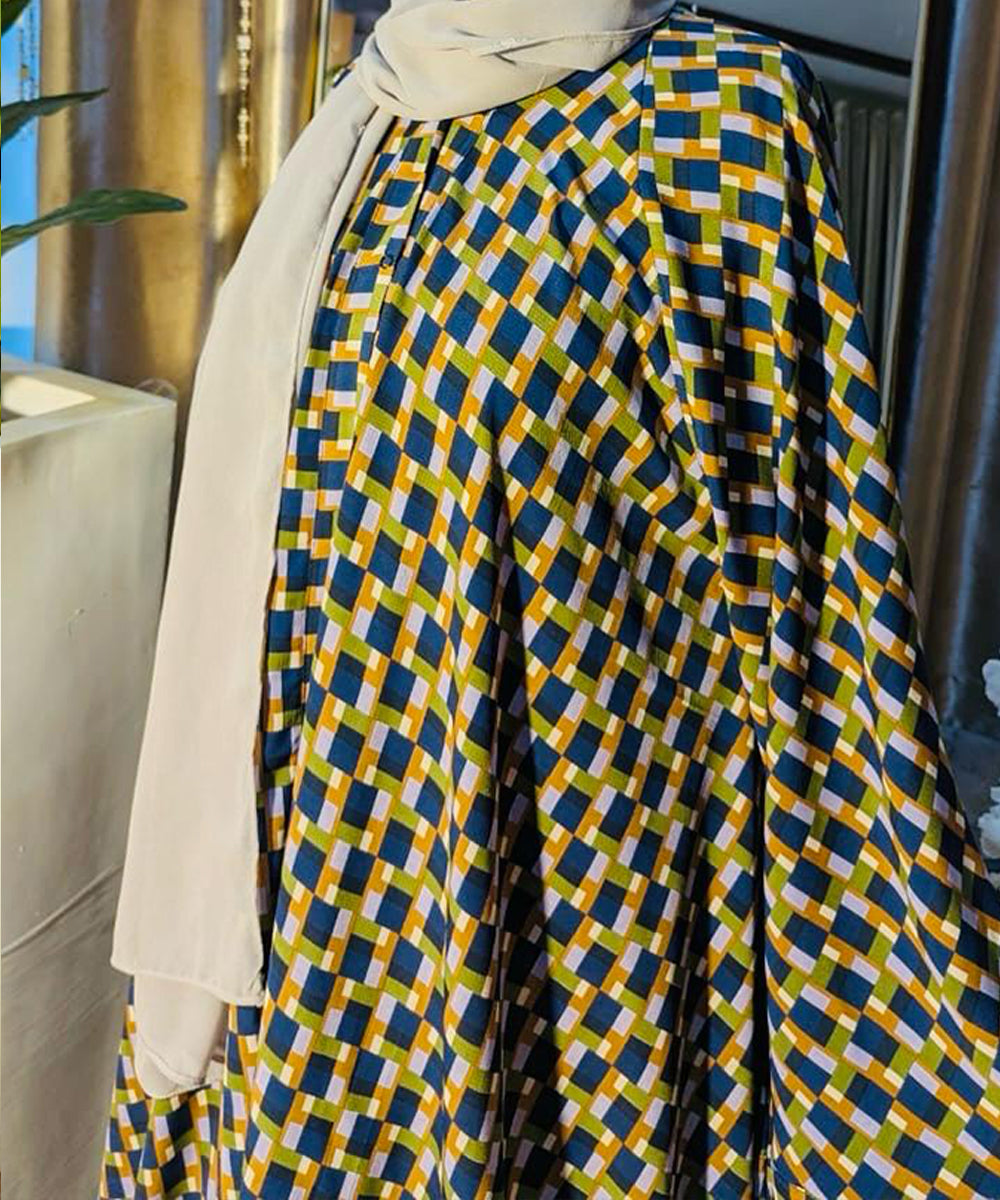 Umbrella Style Mustard, Olive Green, Navy & Lilac Blend