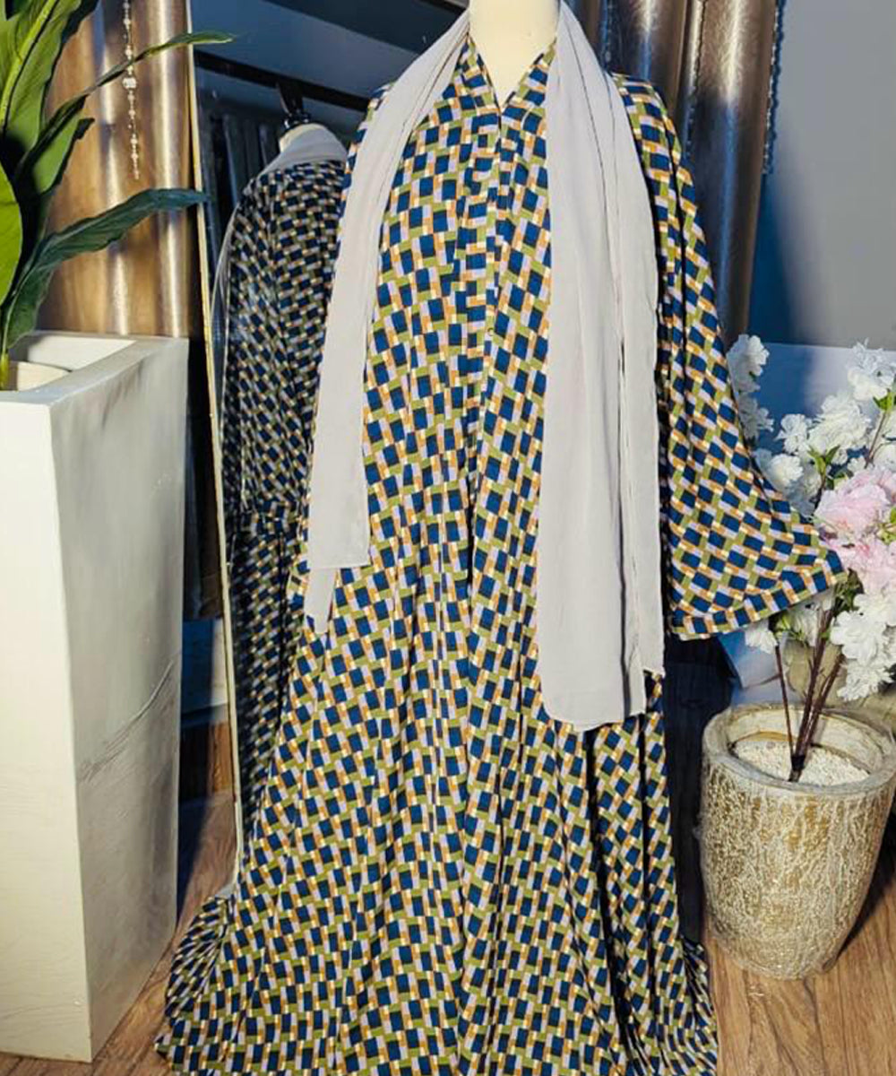 Umbrella Style Mustard, Olive Green, Navy & Lilac Blend