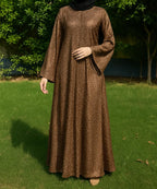 Umbrella Style Satin Finish Brown with Dotted Pattern