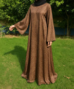 Umbrella Style Satin Finish Brown with Dotted Pattern