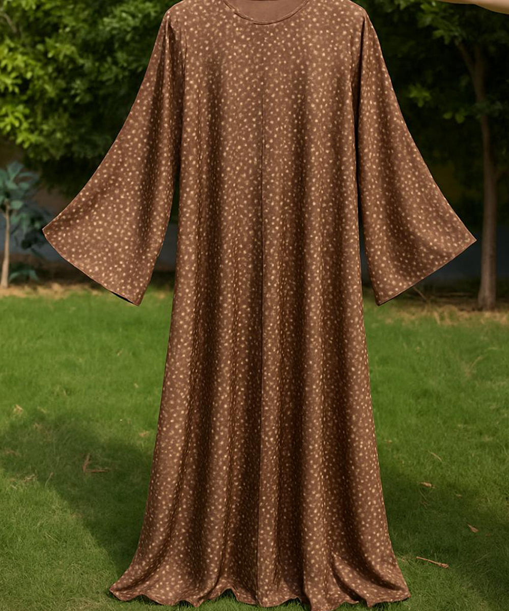 Umbrella Style Satin Finish Brown with Dotted Pattern
